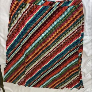 LCATO 26/28W Maxi Skirt Diagonal Striped